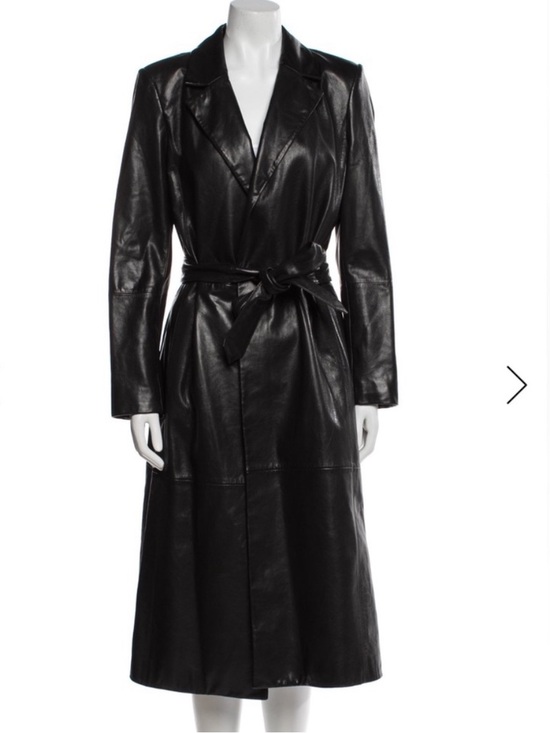 Alice + Olivia Jackets & Blazers - Alice + Olivia Black Leather Wrap Trench Coat